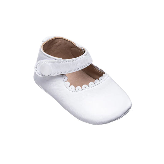 Baby Mary Janes - White Leather - Hotchpotch Kids