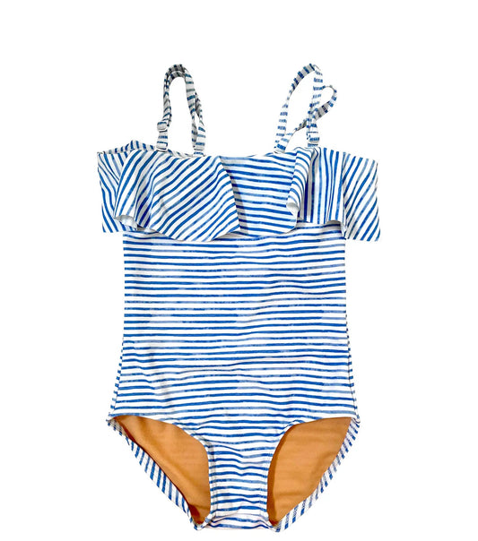 Blue and White Striped One Piece - Hotchpotch Kids