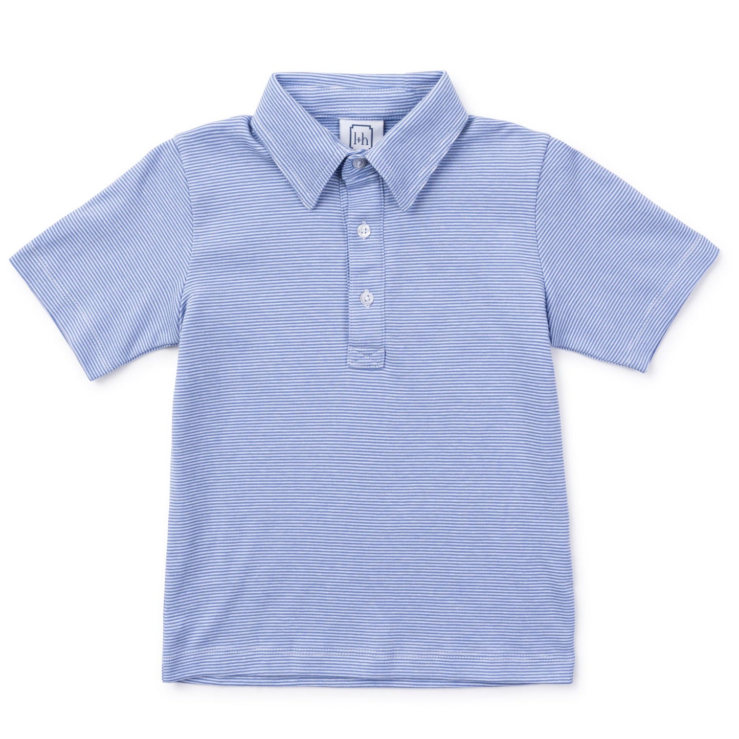 Griffin Polo Shirt - Blue and White Stripes - Hotchpotch Kids