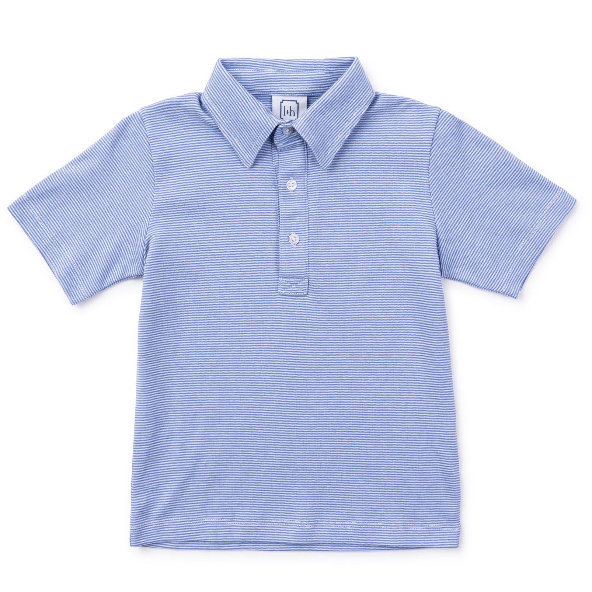 Griffin Polo Shirt - Blue and White Stripes - Hotchpotch Kids