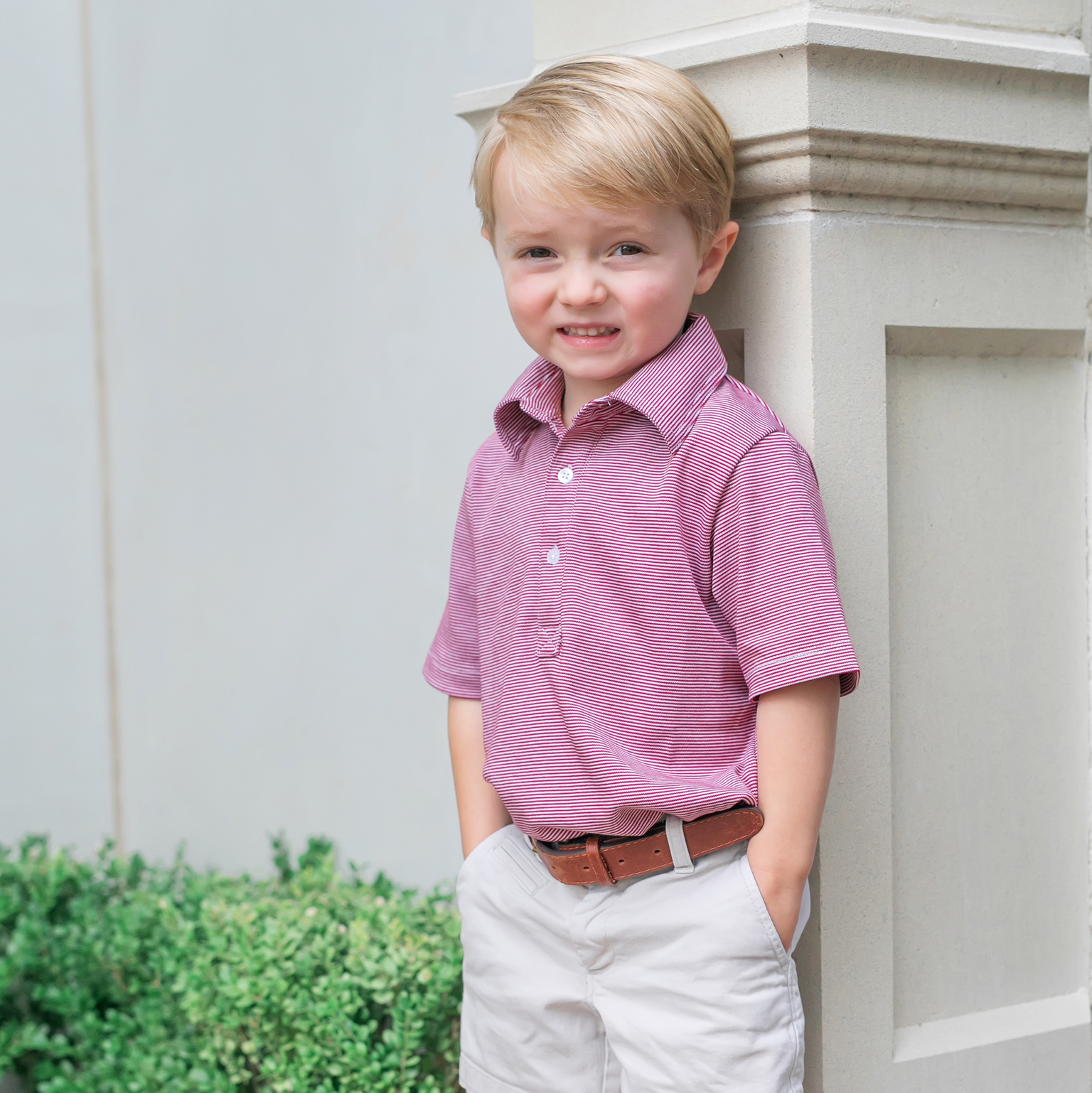 Griffin Polo Shirt - Red and White Stripes - Hotchpotch Kids
