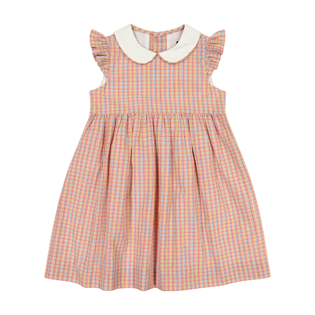 Riley Dress - Multi Gingham Seersucker Check