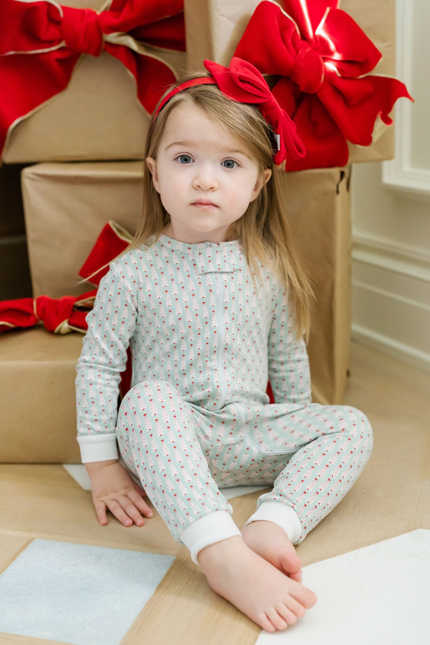 Parker Zipper Pajama - Festive Christmas Tree - Hotchpotch Kids
