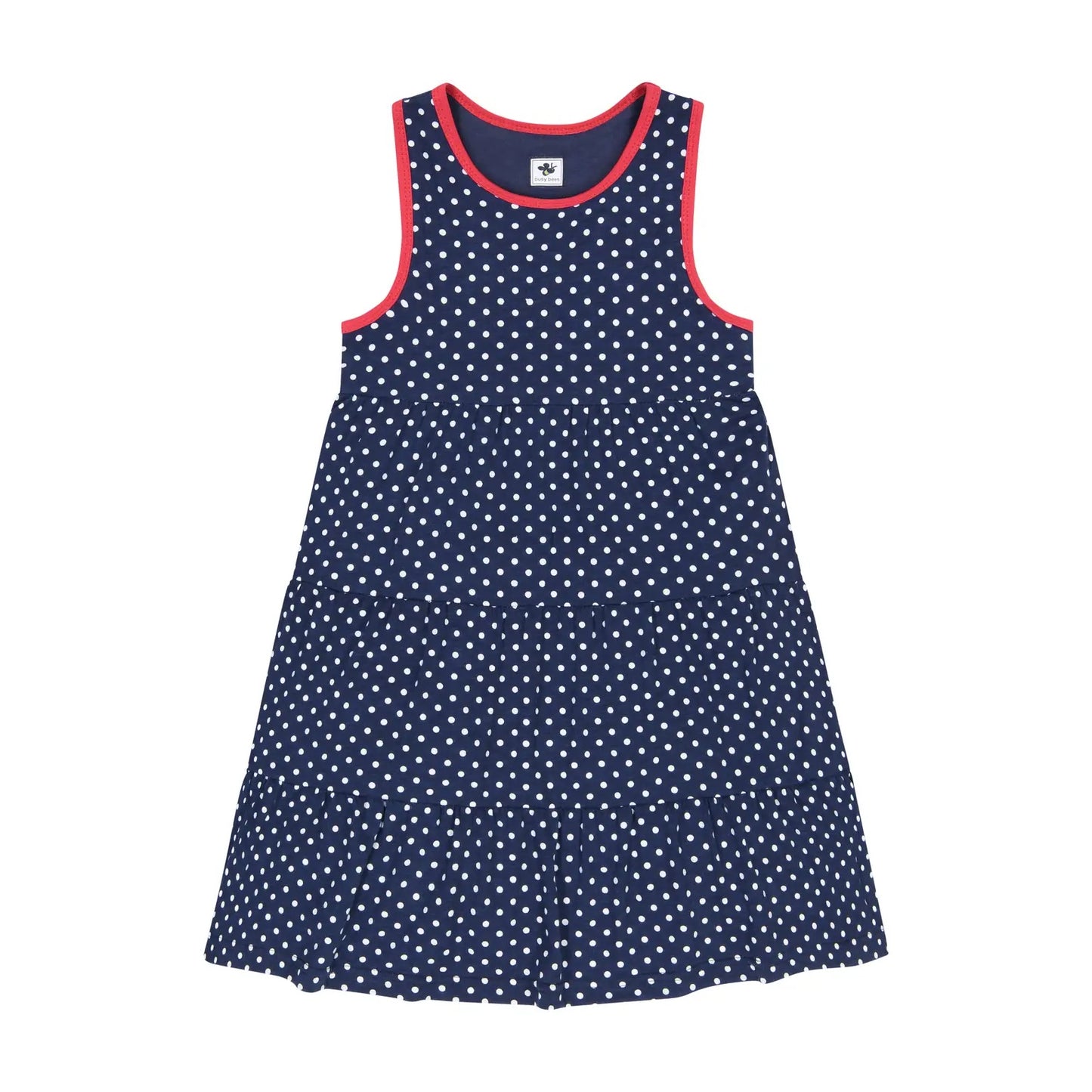 Parker Knit Racerback Dress - Navy Polka Dot - Hotchpotch Kids