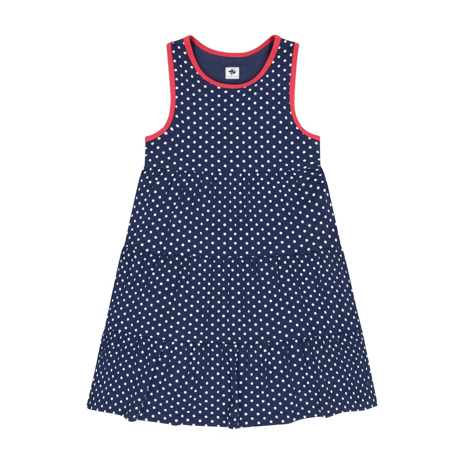 Parker Knit Racerback Dress - Navy Polka Dot - Hotchpotch Kids
