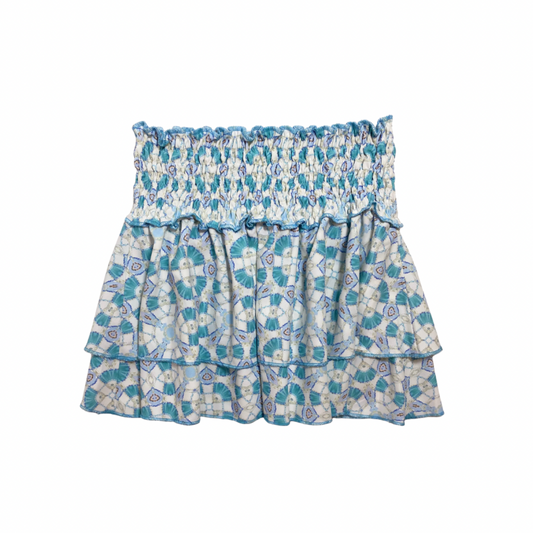 Scottie Skirt - Teal/Light Blue Tile - Hotchpotch Kids
