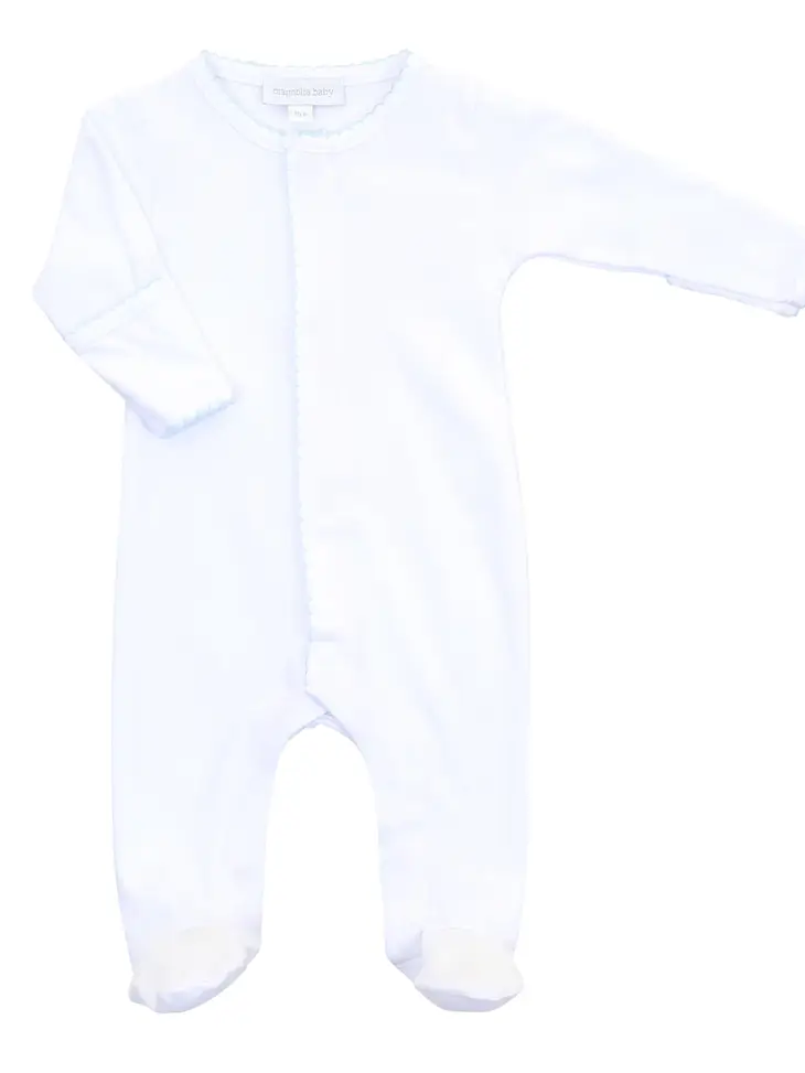 Essentials White with Blue Footie - Hotchpotch Kids