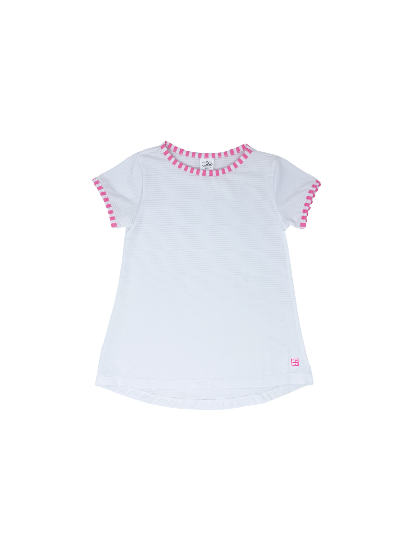 Bridget Basic T - White/Pink Stripe