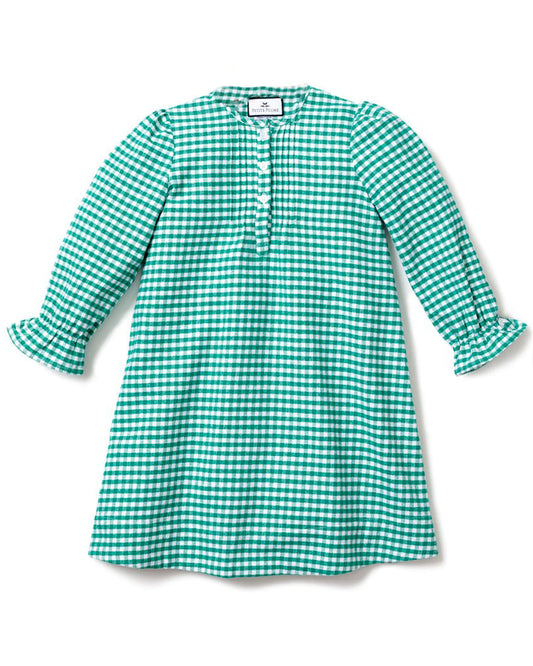 Green Gingham Beatrice Flannel Nightgown