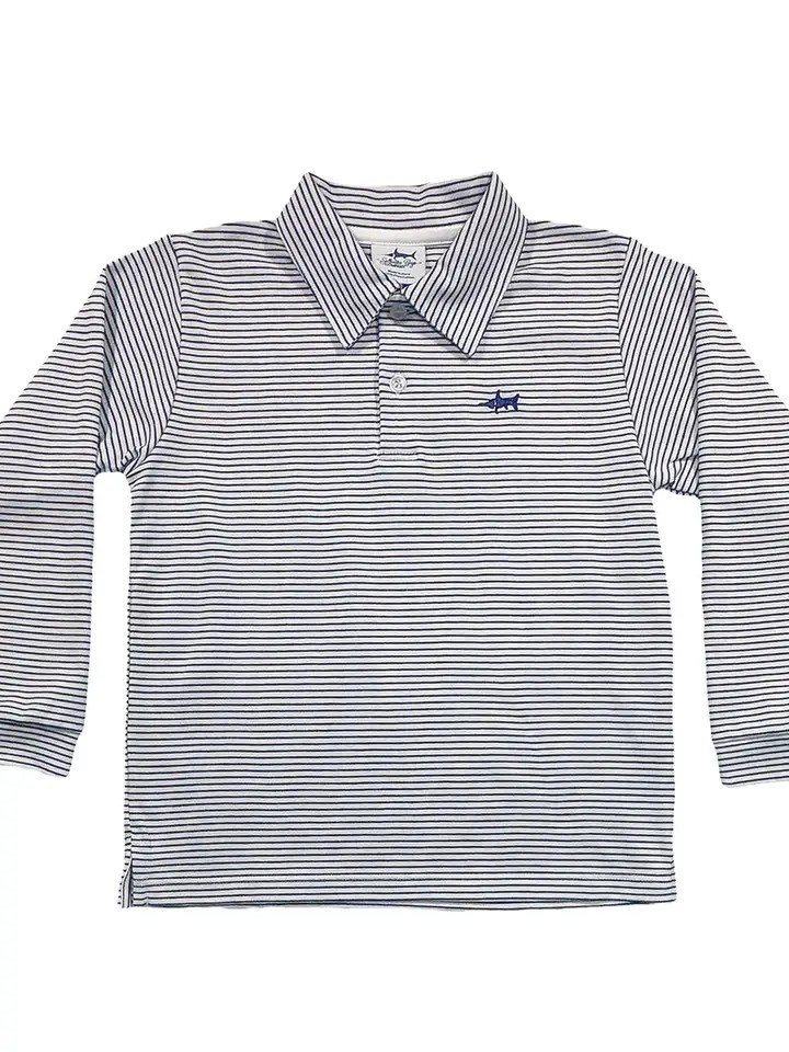 SBC Signature Long Sleeve Polo - Navy Stripe