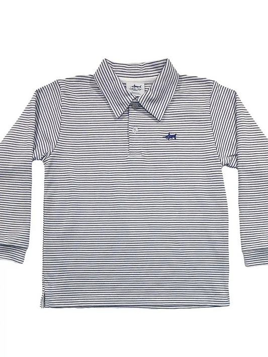 SBC Signature Long Sleeve Polo - Navy Stripe