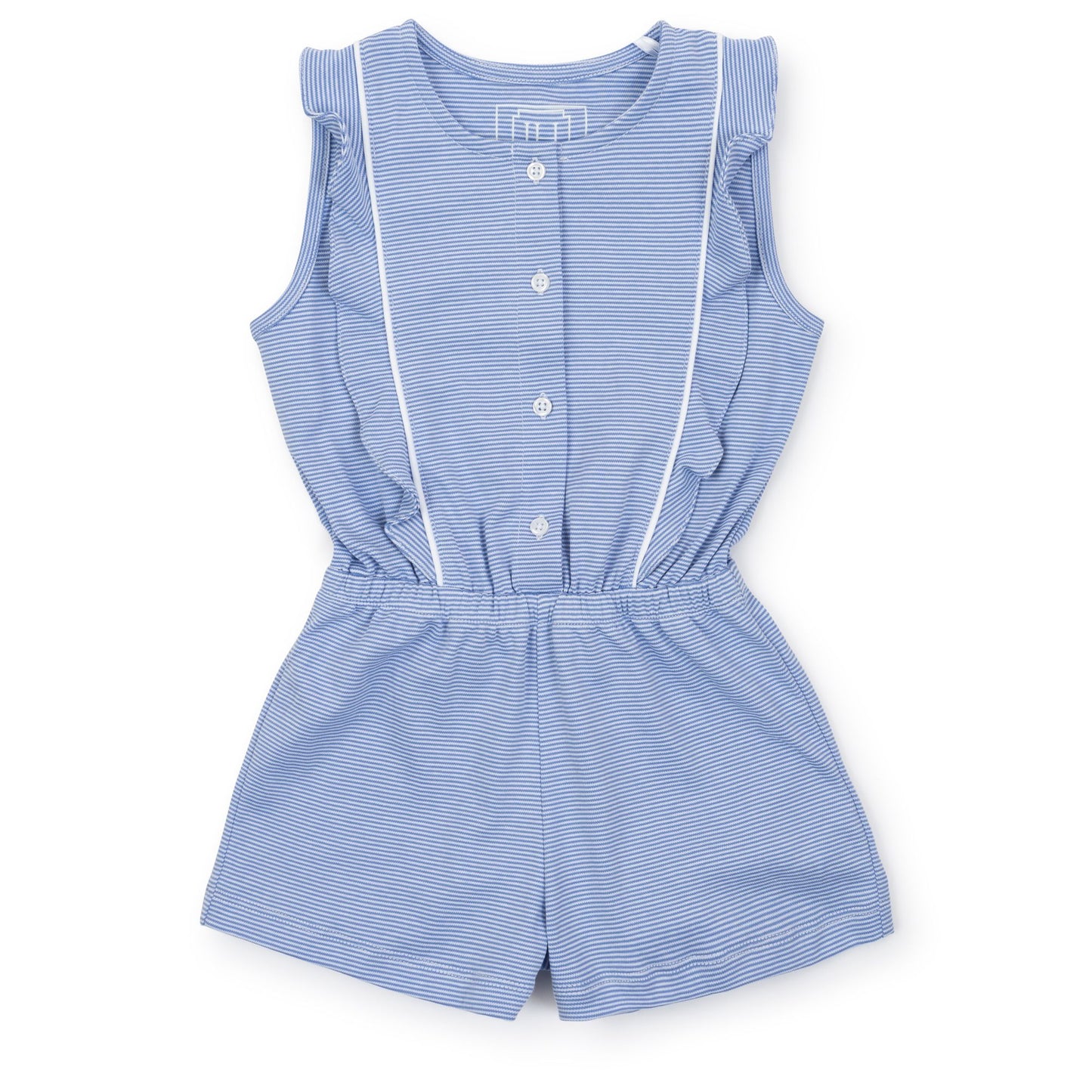 Lola Romper - Blue and White Stripe