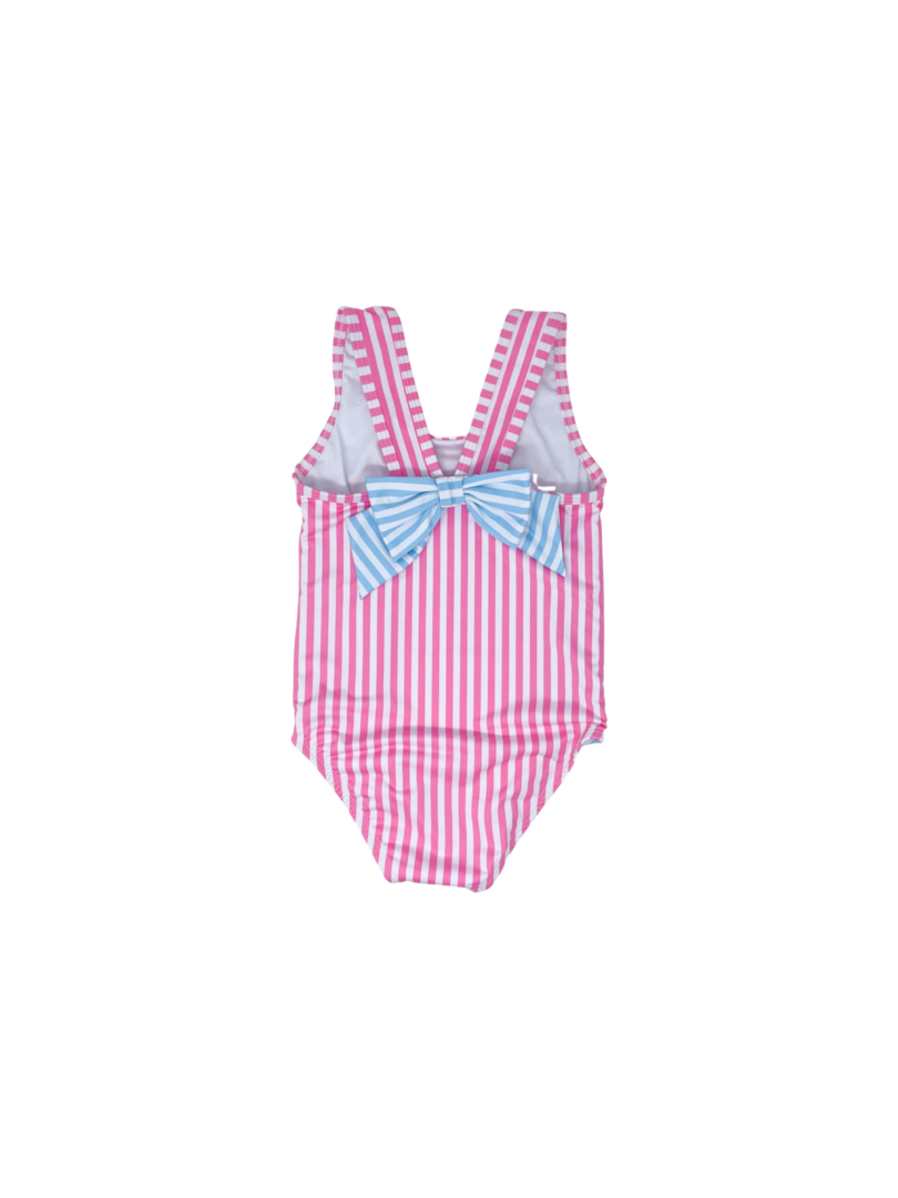 Sarah Swimsuit - Pink Stripe/Turquoise