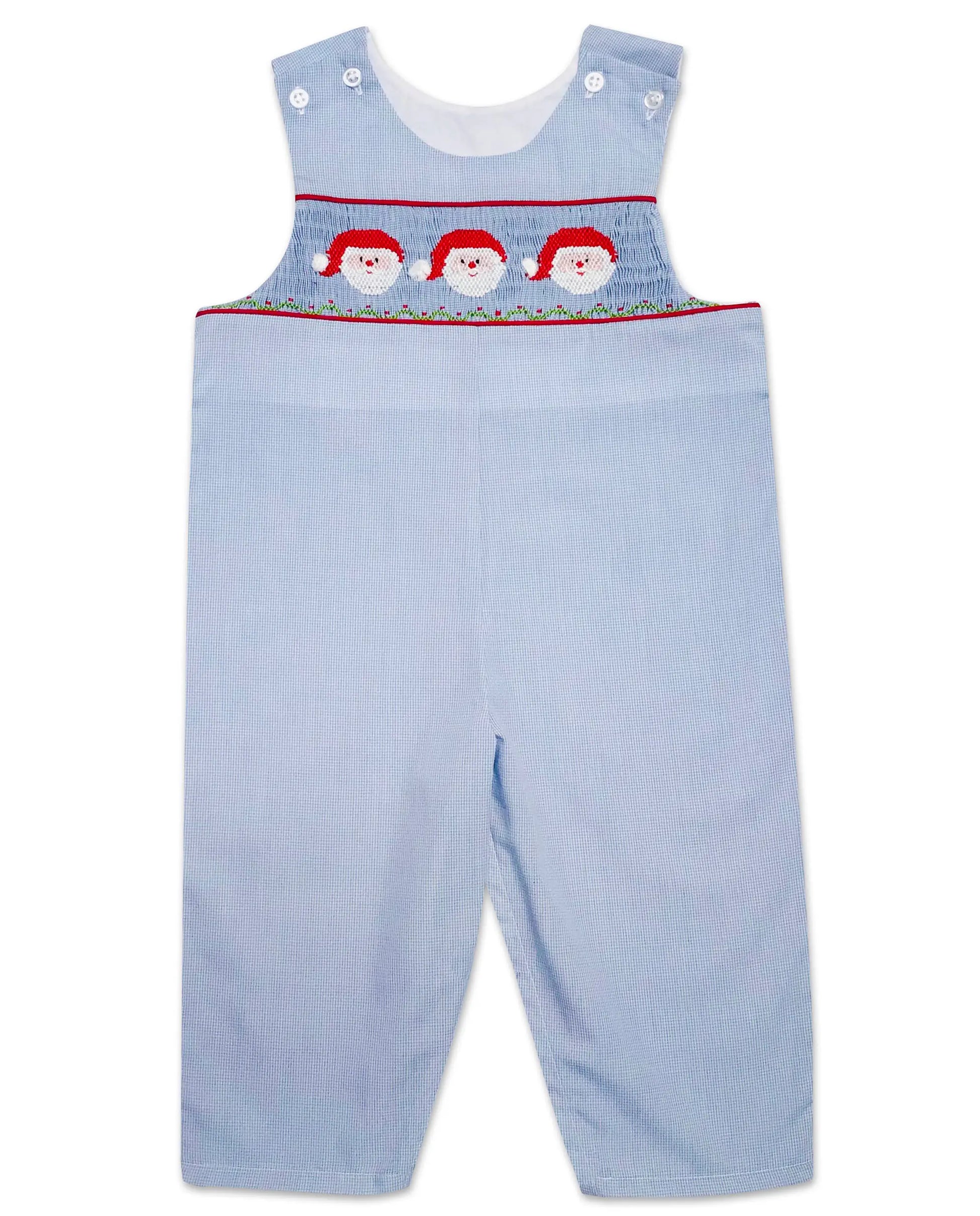 Santa Clause Hand Smocked Overall - Hotchpotch Kids