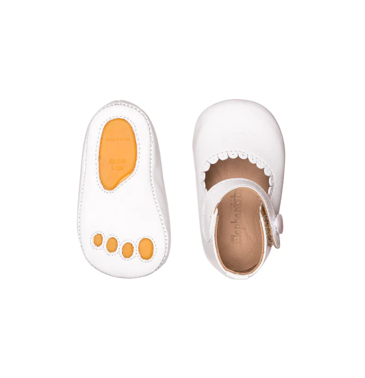 Baby Mary Janes - White Leather - Hotchpotch Kids