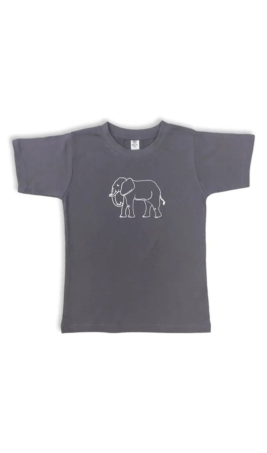 Elephant Short Sleeve Tee, Slate - Hotchpotch Kids