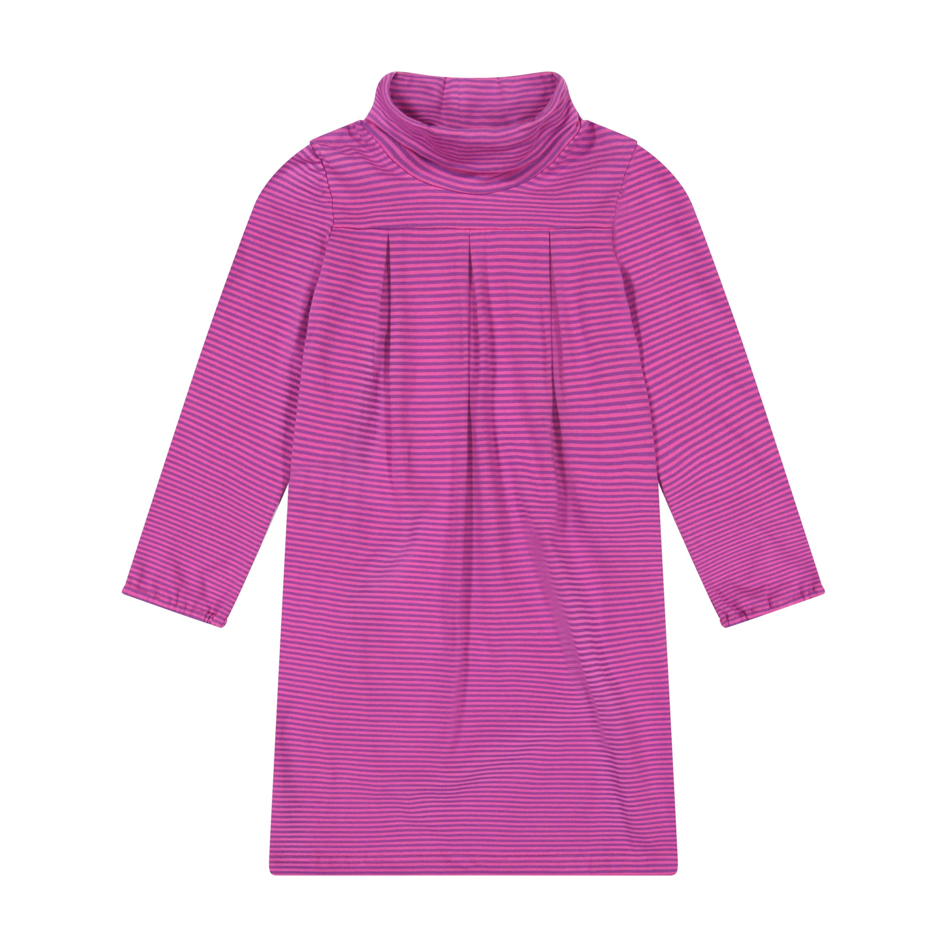 Suzy Turtleneck Dress - pink purple mini stripe - Hotchpotch Kids