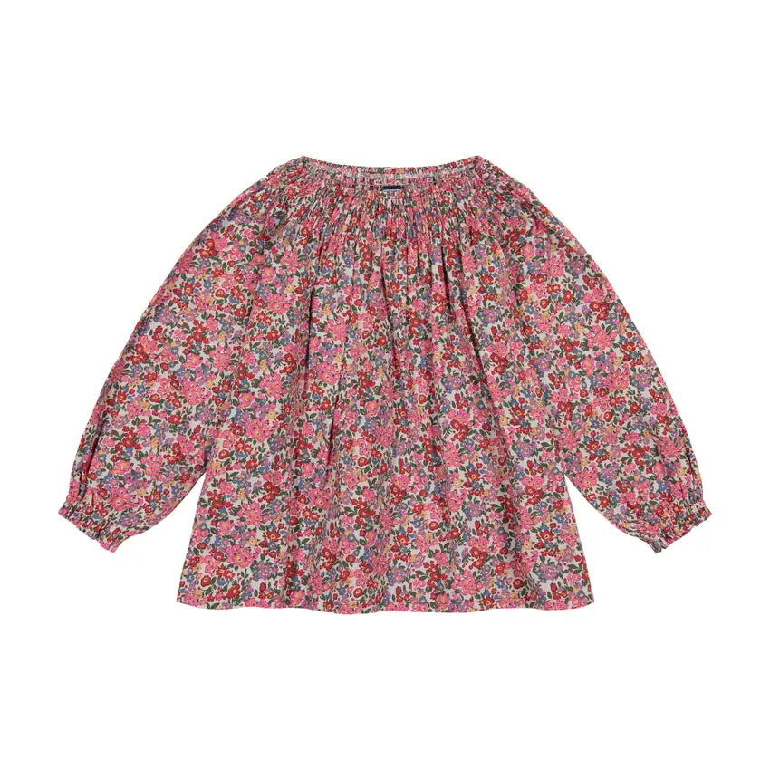 Georgina Smocked Top Multi Floral - Hotchpotch Kids