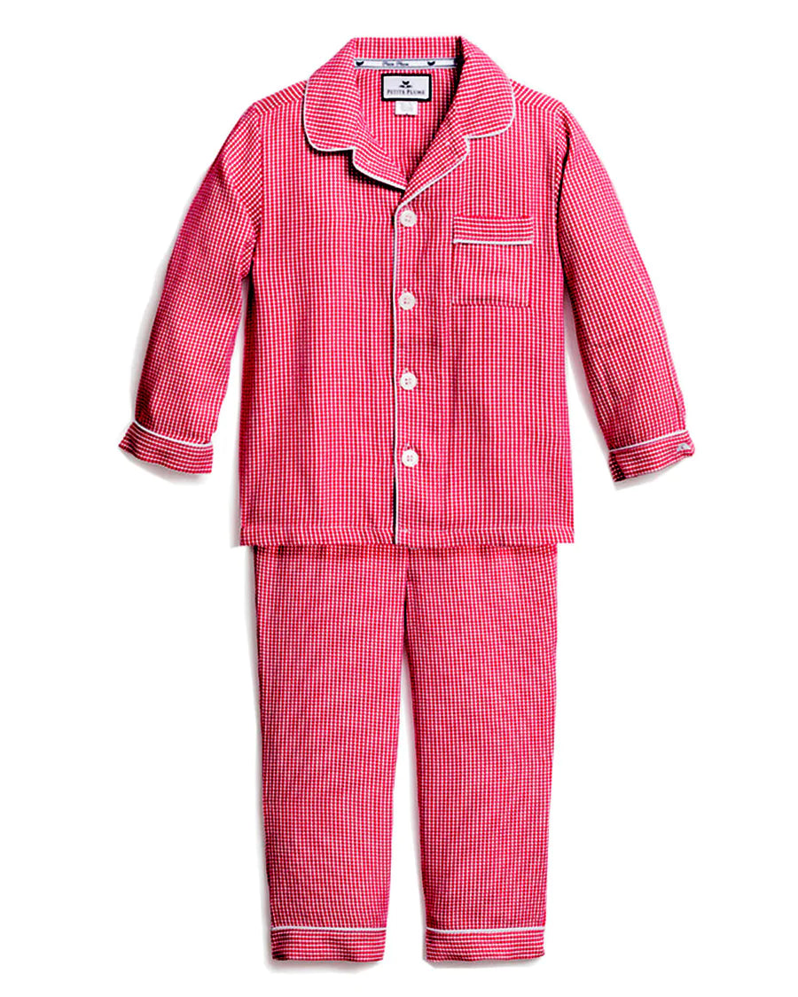 Red Mini Gingham Pajamas - Hotchpotch Kids