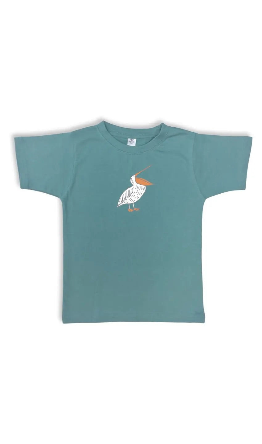 Pelican Short Sleeve Tee, Steel Blue - Hotchpotch Kids