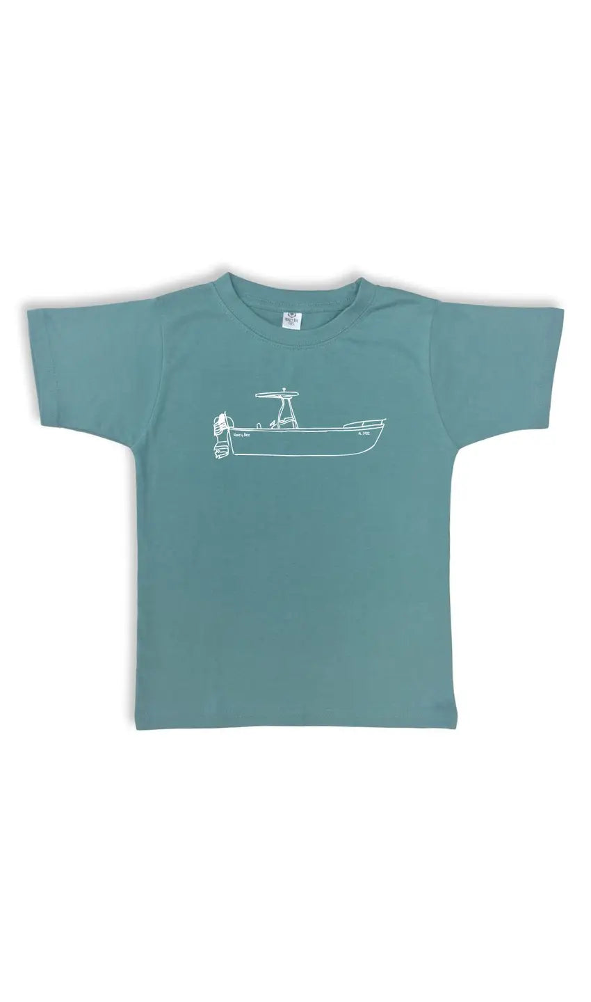 Boat Ride Short Sleeve Tee, Steel Blue - Hotchpotch Kids