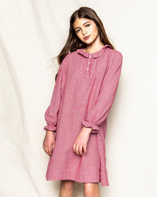 Red Mini Gingham Victoria Nightgown - Hotchpotch Kids