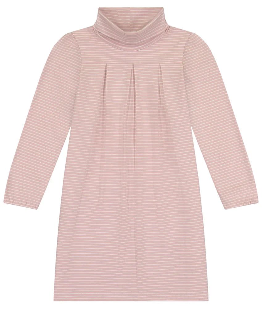 Suzy Turtleneck Dress - Rose Pink Stripe - Hotchpotch Kids