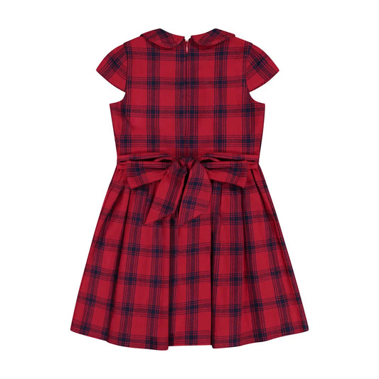 Anna Peter Pan Collar Dress Red Plaid - Hotchpotch Kids