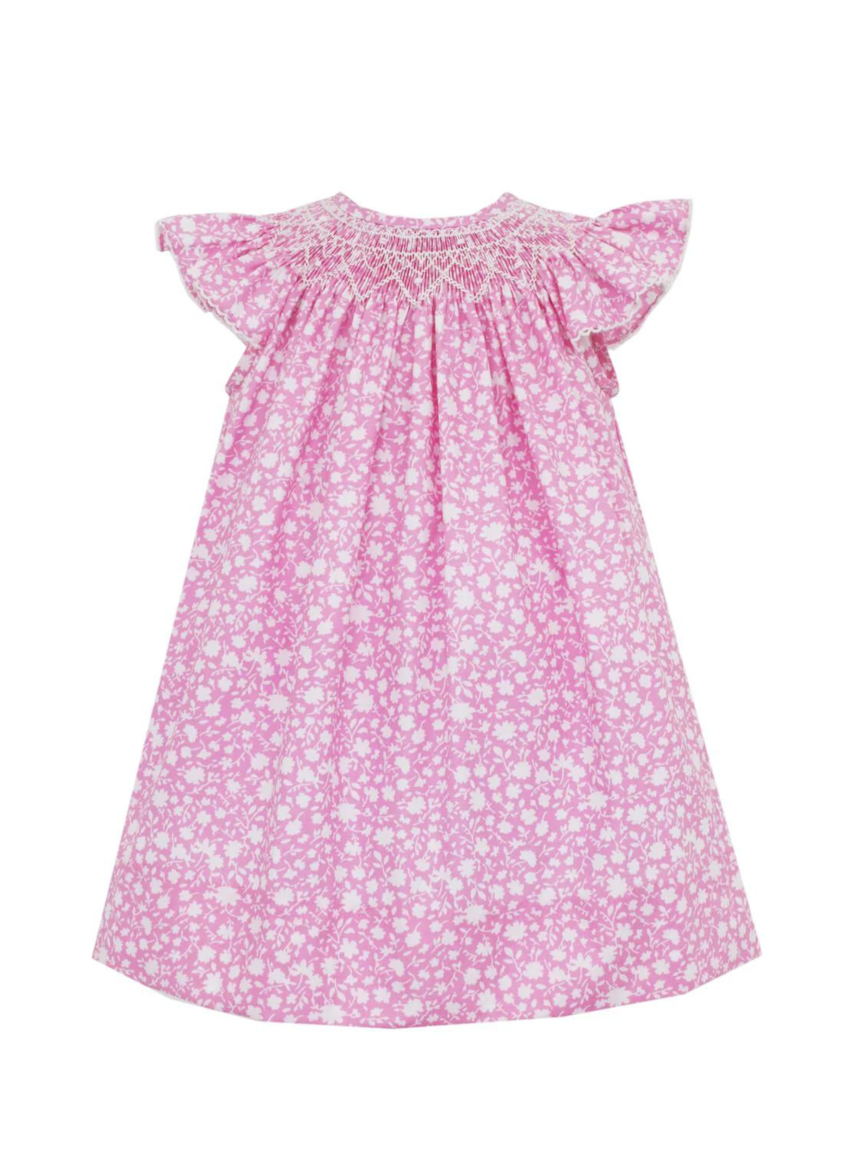 Macey Angel Wing Bishop - Pink and White Floral - Hotchpotch Kids