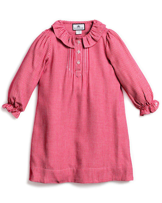 Red Mini Gingham Victoria Nightgown - Hotchpotch Kids