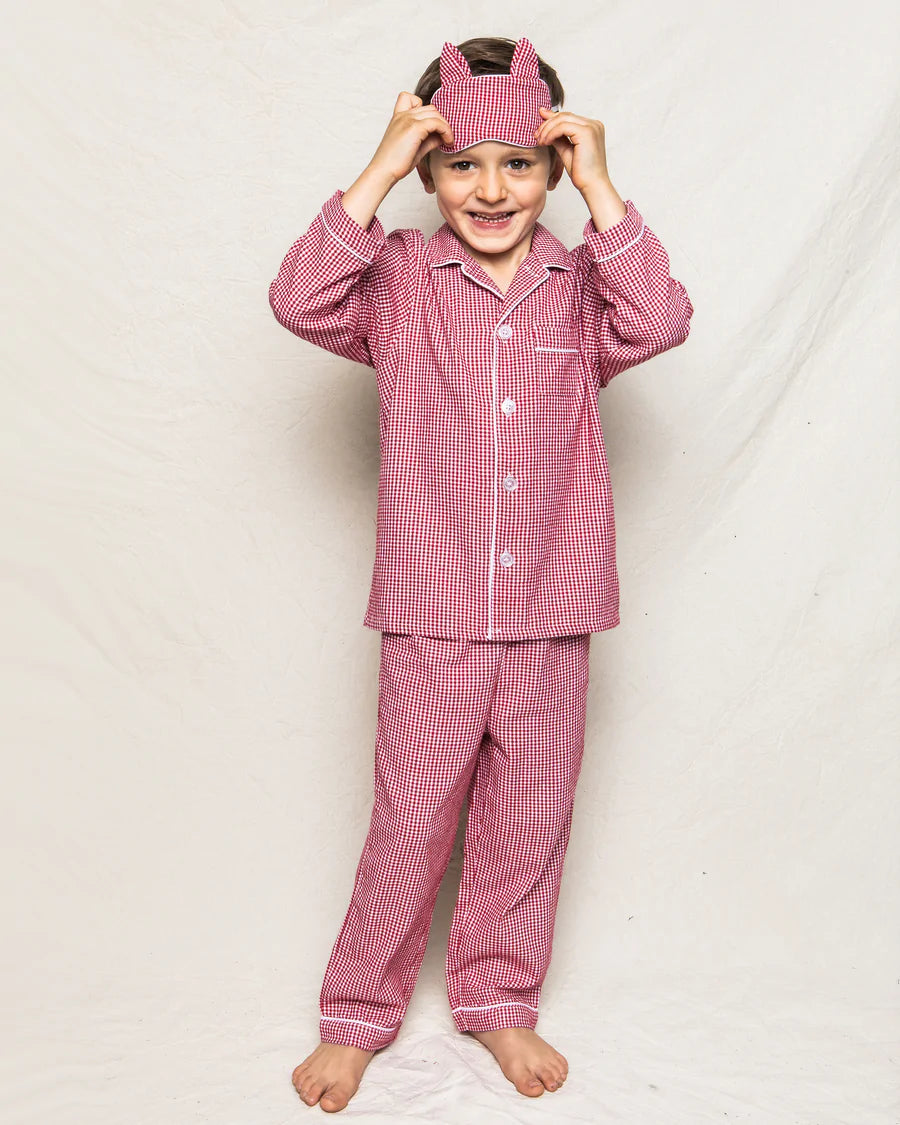 Red Mini Gingham Pajamas - Hotchpotch Kids