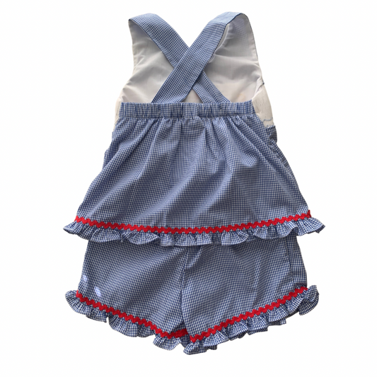 Sailboat Smocked Girl Short Set - Hotchpotch Kids