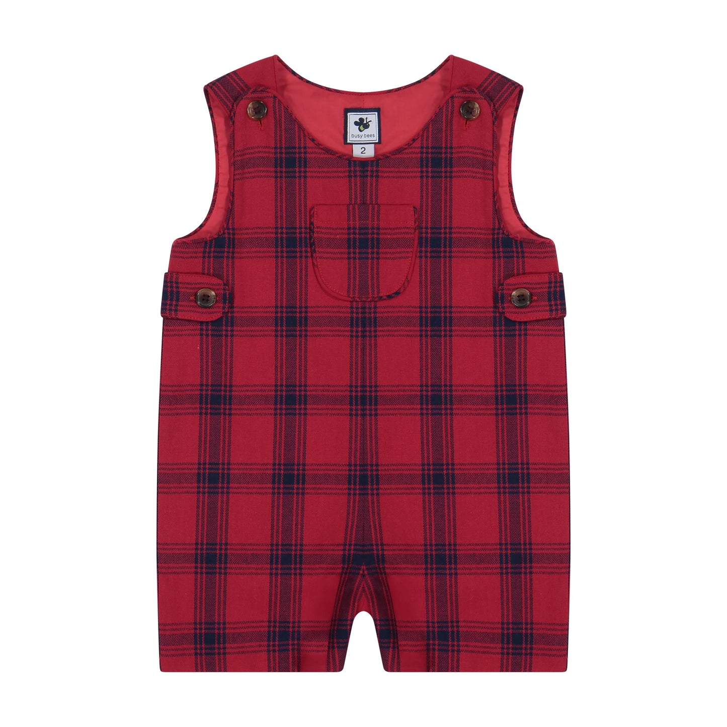 Jack Classic Shortall - Red Plaid - Hotchpotch Kids