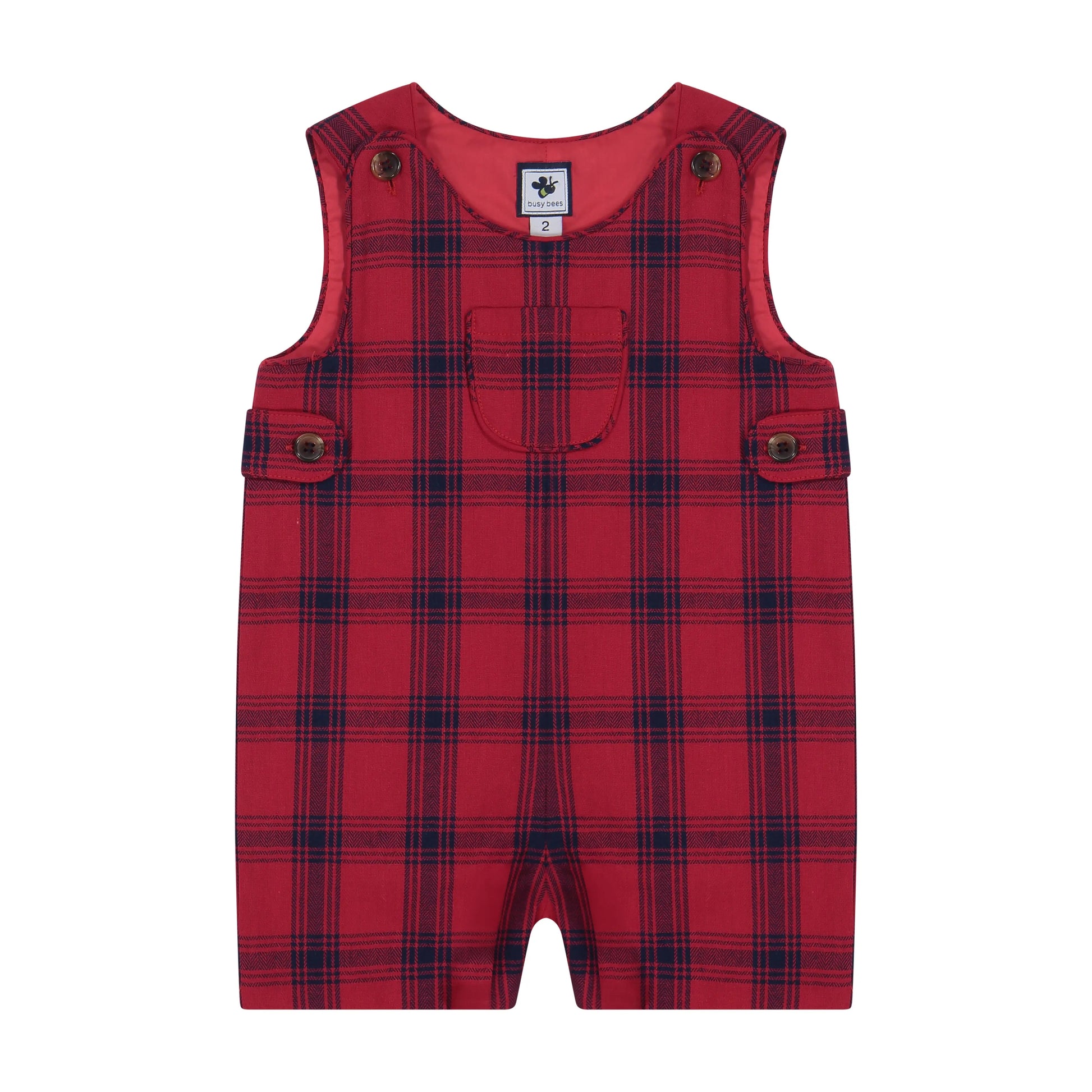 Jack Classic Shortall - Red Plaid - Hotchpotch Kids