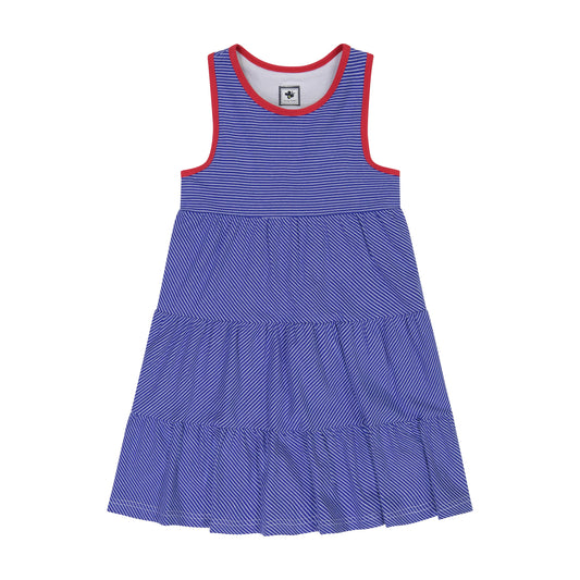 Parker Knit Racerback Dress -blue stripe - Hotchpotch Kids