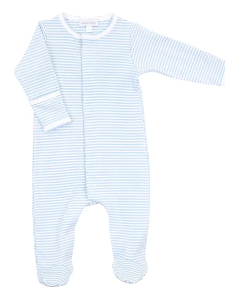 Essentials Blue Stripes Footie- dark blue - Hotchpotch Kids