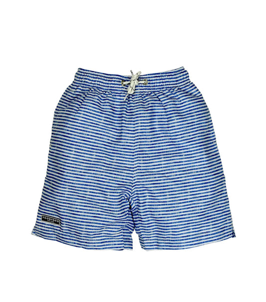 Boys Swim Trunks- Blue and White Stripe - Hotchpotch Kids