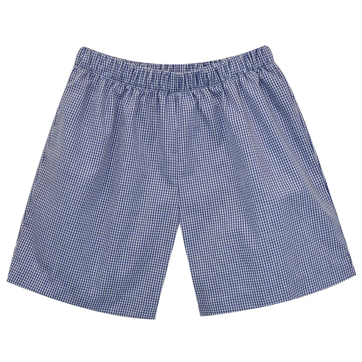 Navy Check Pull On Short - Hotchpotch Kids