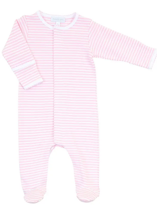 Essentials Stripes Footie - Pink - Hotchpotch Kids