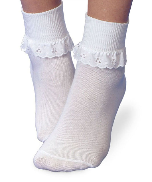 Jefferies Socks Eyelet Lace Turn Cuff Socks - Hotchpotch Kids