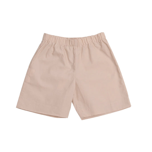 Jd Pull On Shorts - Khaki cotton poplin - Hotchpotch Kids