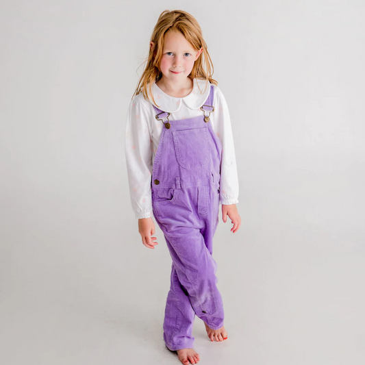 Lilac Corduroy Dungarees - Hotchpotch Kids