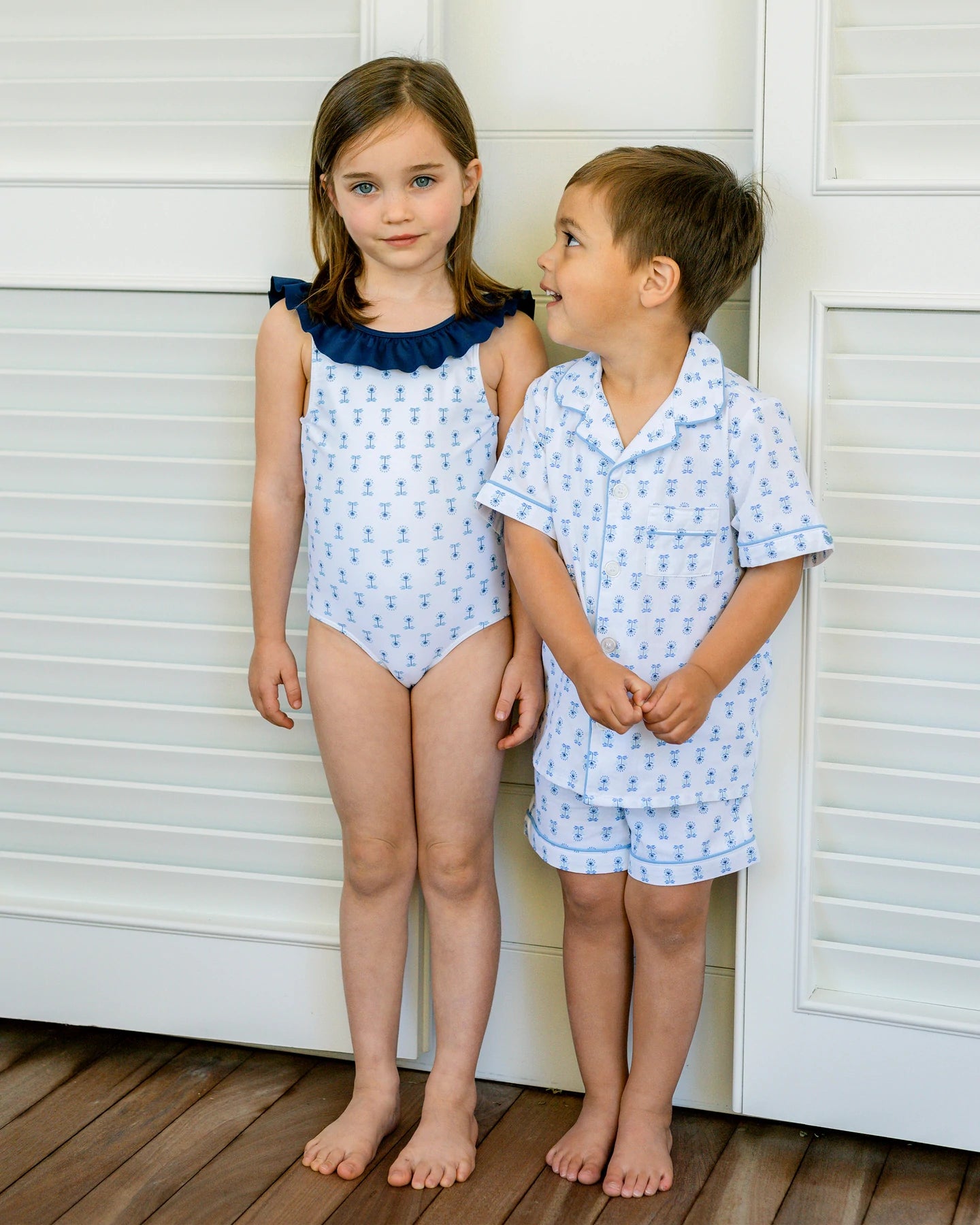 minnow x petite plume botanical block print short set - Hotchpotch Kids