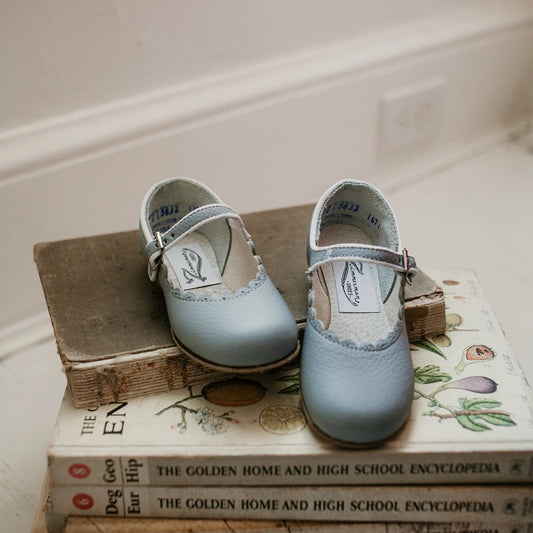 Scalloped Mary Jane - Pale Blue - Hotchpotch Kids