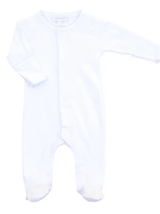 Essentials White with Blue Footie - Hotchpotch Kids